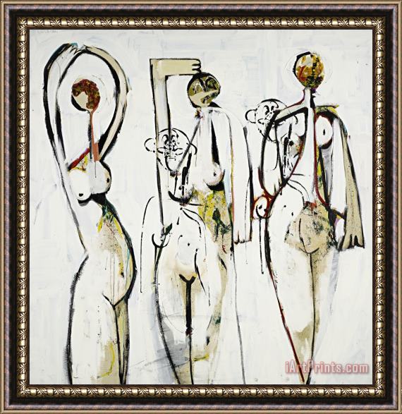 George Condo 3 White Nudes, 1998 Framed Painting
