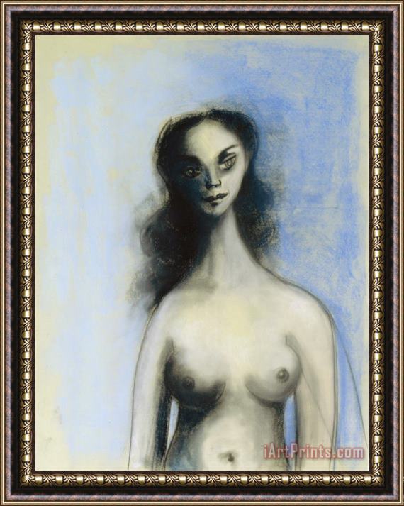 George Condo Blue Nude Framed Painting