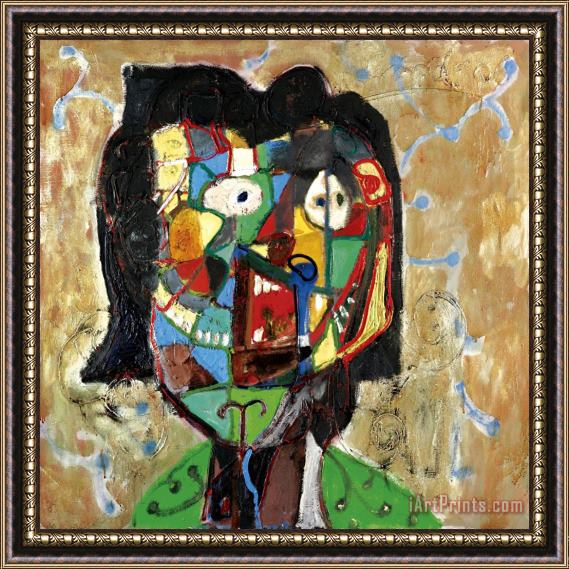 George Condo Girl with Pixie Framed Painting