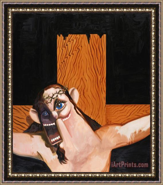 George Condo Jesus on The Cross Framed Painting