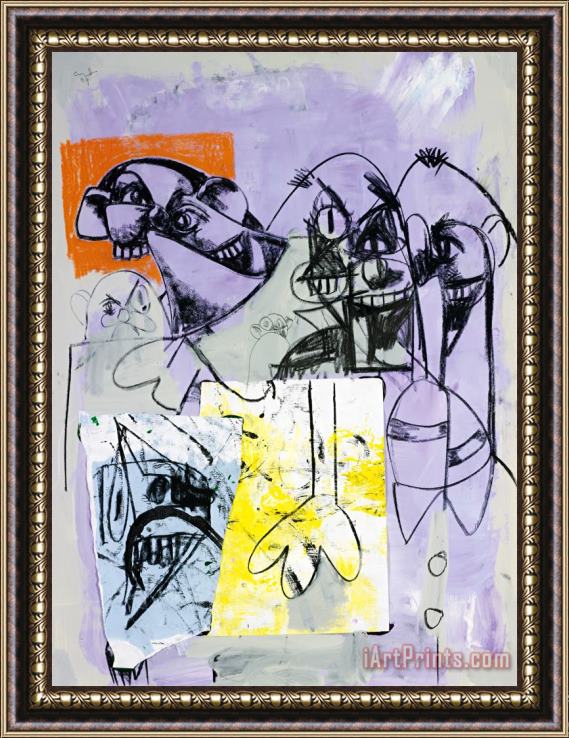 George Condo Panic Room, 2009 Framed Painting
