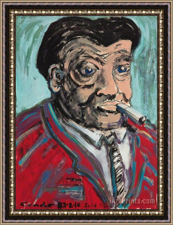 George Condo Self Portrait, 1983 Framed Painting