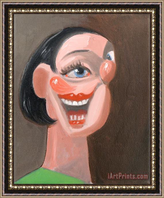 George Condo Smiling Portrait, 2005 Framed Print