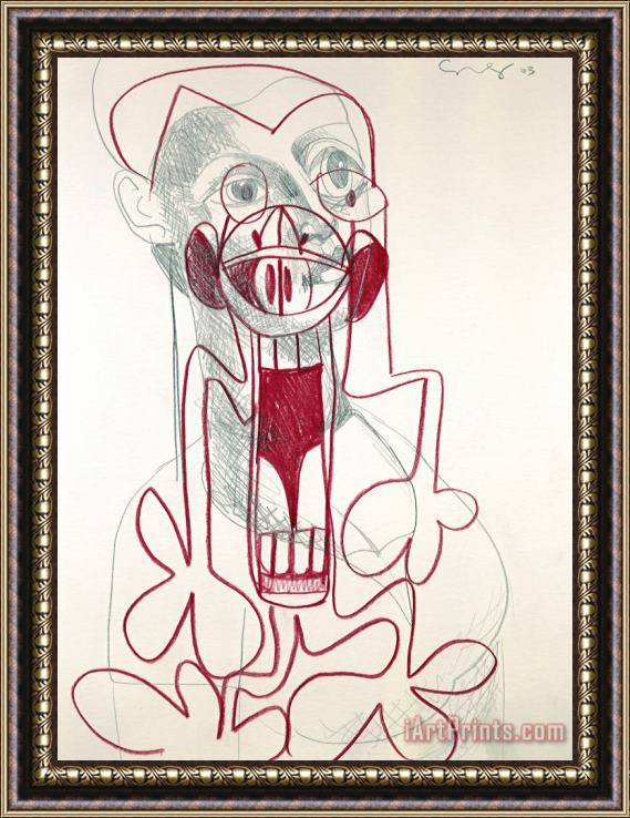 George Condo Study for Portrait of a Woman, 2003 Framed Painting