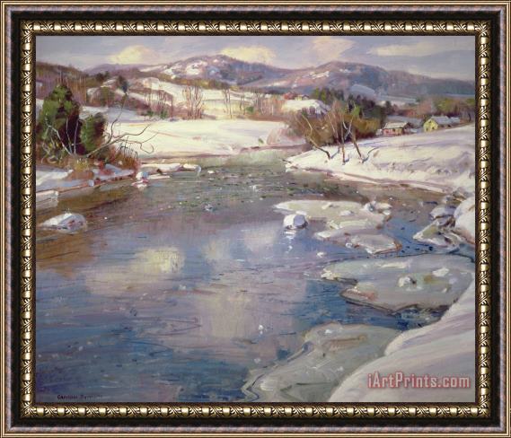 George Gardner Symons Valley Stream in Winter Framed Painting