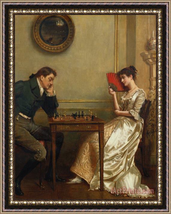 George Goodwin Kilburne A Game Of Chess Framed Print
