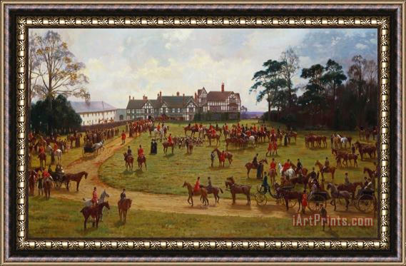 George Goodwin Kilburne The Cheshire Hunt The Meet At Calveley Hall Framed Print