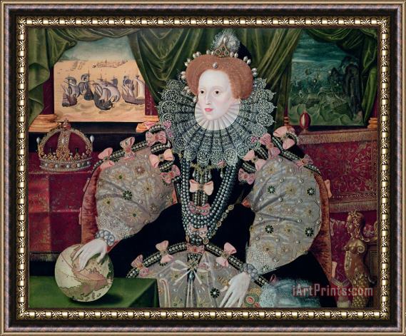 George Gower Elizabeth I Armada Portrait Framed Painting