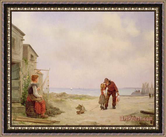 George Haquette The Fisherman's Return Framed Painting