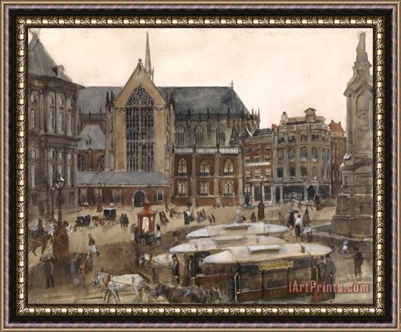 George Hendrik Breitner De Dam Te Amsterdam Framed Print