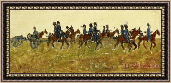 George Hendrik Breitner Hussars on Maneuver Framed Print