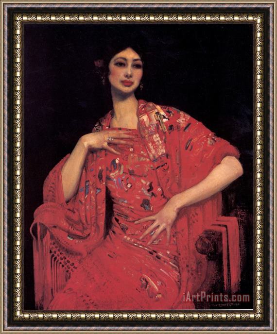 George Lambert The Red Shawl Framed Painting