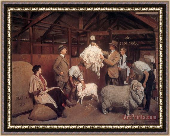 George Lambert Weighing The Fleece Framed Painting