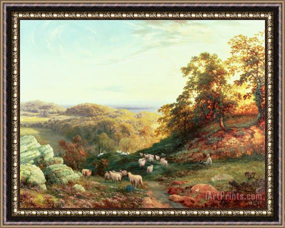George Vicat Cole Watching the Flock Framed Painting