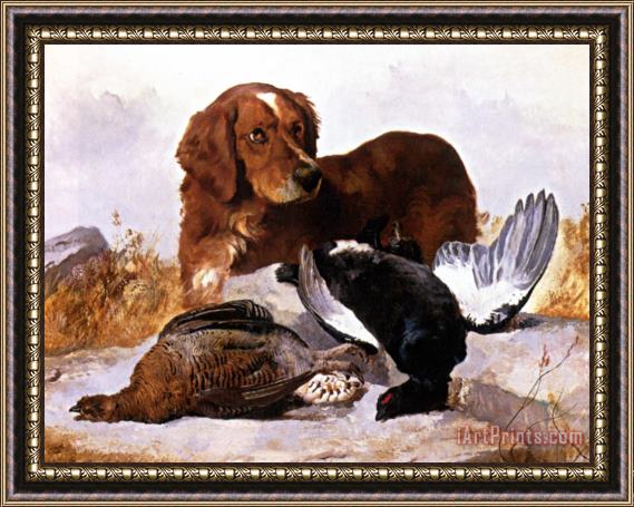 George W. Horlor Settler with Game Birds Framed Painting
