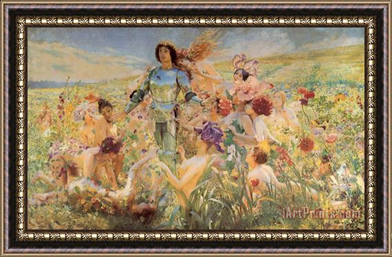 Georges Antoine Rochegrosse The Knight of The Flowers Framed Print