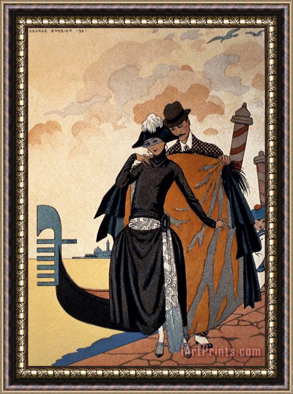 Georges Barbier Her And Him Fashion Illustration Framed Painting
