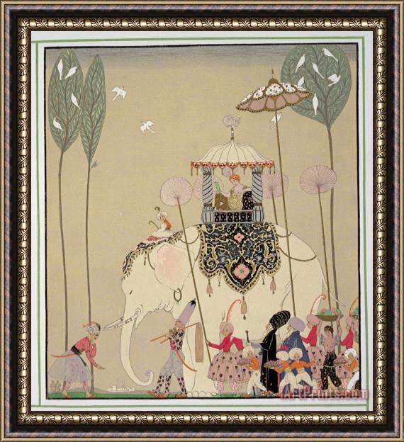 Georges Barbier Imperial Procession Framed Painting