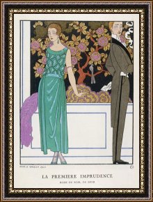 Georges Barbier Jade Green Dress by Beer Framed Print for sale -  iArtPrints.com
