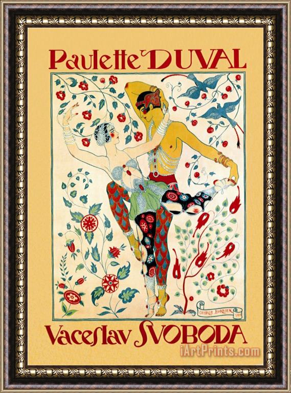 Georges Barbier Paulette Duval And Vaceslv Svoboda Dance Framed Print