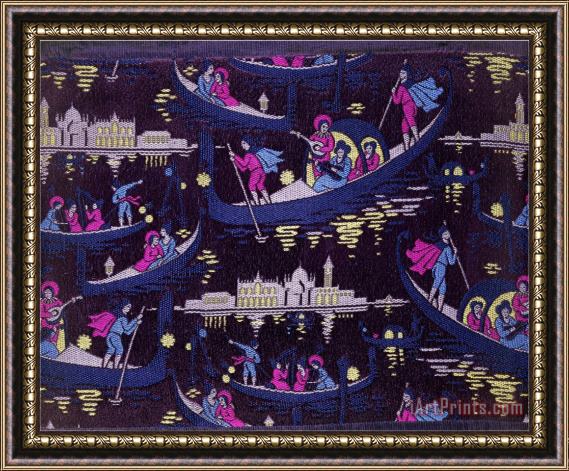 Georges Barbier Venise Fete De Nuit Furnishing Fabric Woven Silk France C 1921 Framed Painting