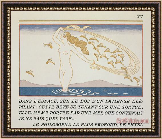Georges Barbier Woman Wading Through Water Framed Print