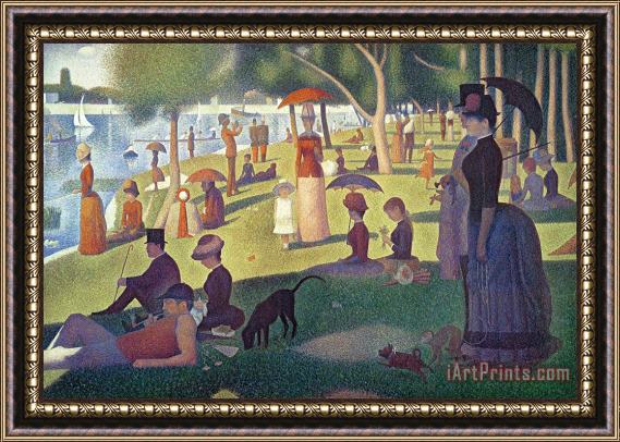 Georges Pierre Seurat Sunday Afternoon on the Island of La Grande Jatte Framed Painting