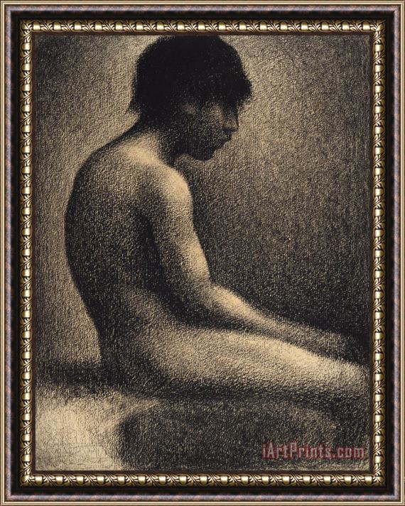 Georges Seurat Seated Nude Study for 'une Baignade' Framed Painting