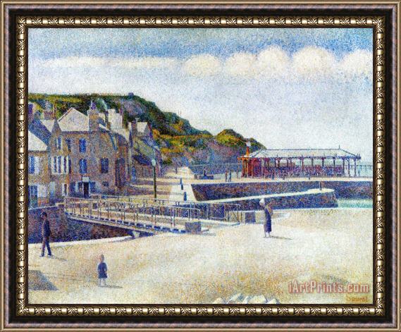 Georges Seurat The Harbour And The Quays at Port En Bessin 1888 Framed Painting