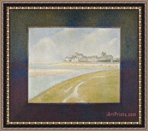 Georges Seurat View of Le Crotoy From Upstream Framed Print