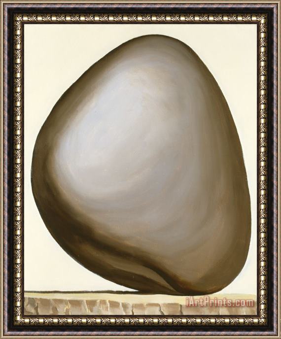 Georgia O'keeffe Black Rock with White Background, 1963 1971 Framed Print