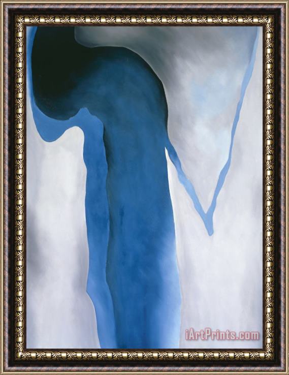 Georgia O'Keeffe Blue Black And Grey Framed Print