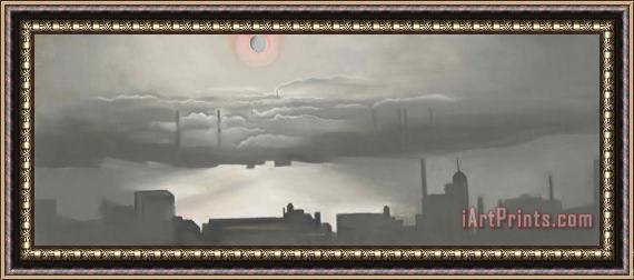 Georgia O'keeffe East River with Sun, 1926 Framed Painting