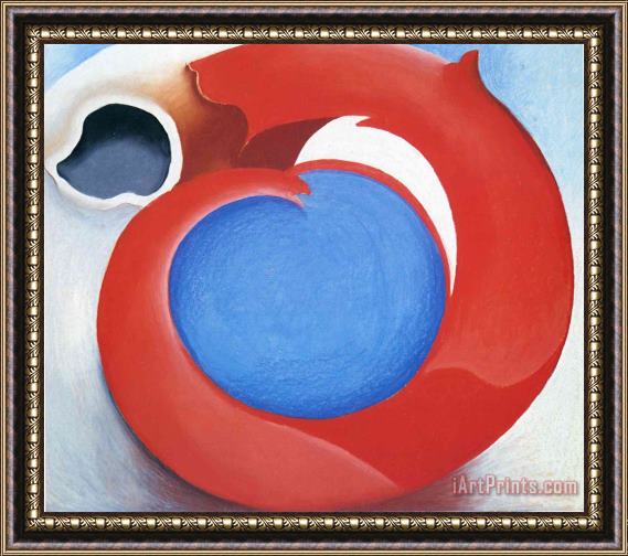 Georgia O'keeffe Goat's Horn with Red Framed Painting