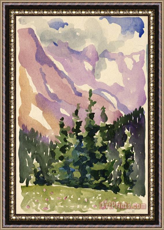Georgia O'keeffe Long Lake, Colorado Ii( Adrienne Brugger Sketchbook), 1917 Framed Painting