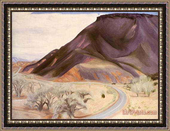 Georgia O'keeffe Mesa And Road East, 1952 Framed Painting