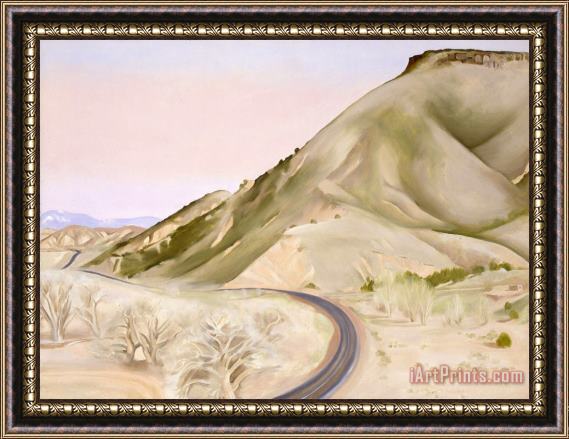Georgia O'keeffe Mesa And Road East Ii, 1952 Framed Painting