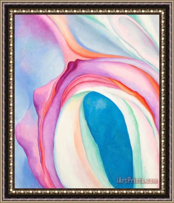 Georgia O'keeffe Music, Pink And Blue No. 2, 1918 Framed Painting