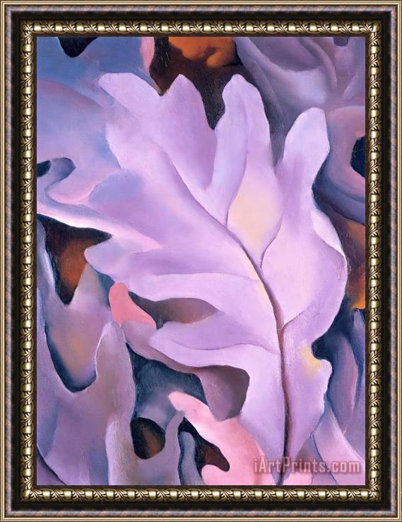 Georgia O'keeffe Purple Leaves Framed Painting