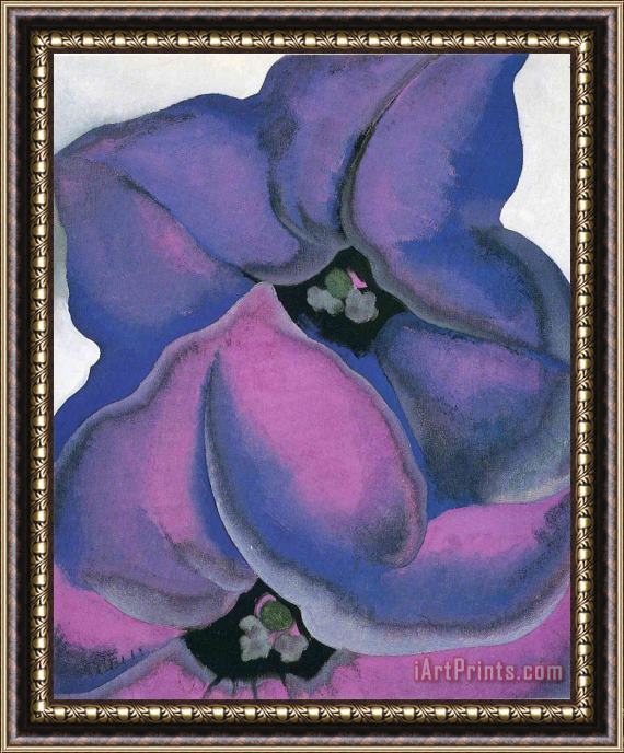 Georgia O'keeffe Purple Petunias Framed Painting