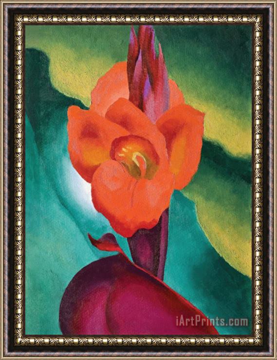 Georgia O'keeffe Red Canna, 1919 Framed Painting