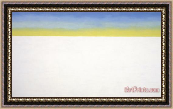 Georgia O'keeffe Sky Above Clouds (yellow Horizon And Clouds), 1976 1977 Framed Painting