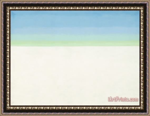 Georgia O'Keeffe Sky with Flat White Cloud Framed Painting