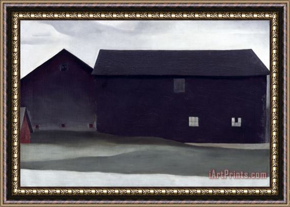 Georgia O'keeffe The Barns, Lake George, 1926 Framed Painting