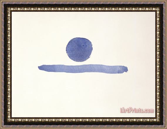 Georgia O'keeffe Untitled (abstraction Blue Circle And Line), 1976 1977 Framed Painting