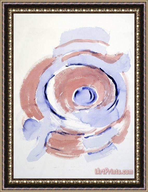 Georgia O'keeffe Untitled (abstraction Orange And Blue Spiral), 1970s Framed Print
