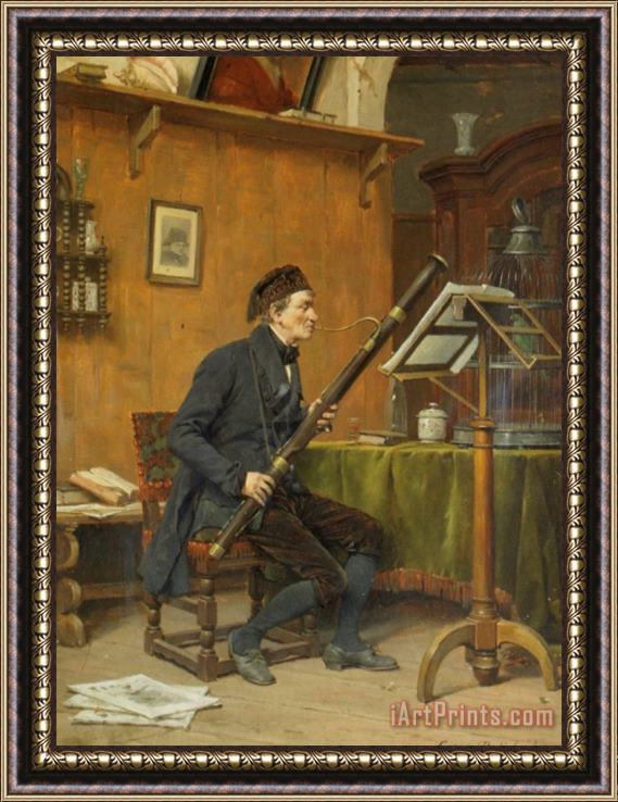 Gerard Portielje The Bassoon Player Framed Painting