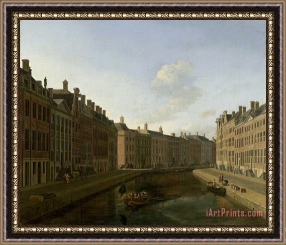 Gerrit Adriaensz. Berckheyde Gezicht Op De Gouden Bocht in De Herengracht Vanuit Het Oosten Framed Painting