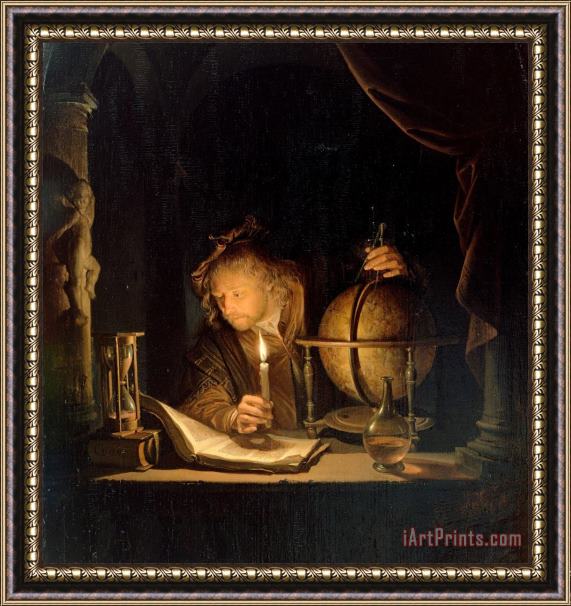 Gerrit Dou Astronomer by Candlelight Framed Print