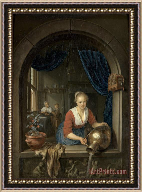Gerrit Dou Maid at The Window Framed Painting